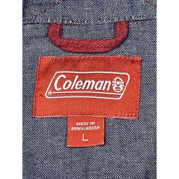 Coleman Shirt Men’s Size Large Red Flannel Button Down Outdoor Camping Casual - Picture 10 of 12